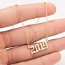 1980- Birth Year Number Stainless Steel Pendant Necklace for Women and Men