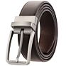 Zk707-3 Zinc Alloy Pin Buckle Genuine Leather Belt for Men