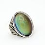 Antique Silver Plated Color Change Emotion Feeling Mood Oval Stone Ring