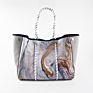 Neoprene Beach Tote Bag Women Shopping Bag Light and Soft Fabric Extra Large Capacity Eco-Friendly Single Shoulder Bag