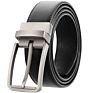 Zk707-3 Zinc Alloy Pin Buckle Genuine Leather Belt for Men