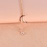 00099-4 for Women Necklaces Double Pendant Long Chain Moon Star Stainless Steel Necklace Jewelry