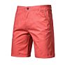 100% Cotton Shorts Men Solid Color Casual Short Mens Track Pants Jogger Knee-Length Shorts for Mens