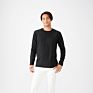 100% Cotton Solid Men's Crewneck Long Sleeve Tops Tee Blank Casual Print T Shirt