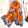 100% Natural Silk Screen Printed Scarves Graceful Ladies Party Screen Printed Satin Silk Scarf