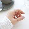 100% S925 Sterling Silver Simple Thin Line Curve Wave Wild Smooth Ring
