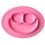100% Silicone Suction Plate with Built-In Placemat Infants Toddlers Baby Silicone Bowl Smile Dinner Plates