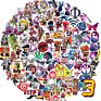 100% Waterproof Pvc Cool Cartoon Window Sticker Pack Vinyl Kawaii Sticker for Decorate Laptop Water Bottles