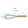 10 Inch Manual Balloon Wire Egg Beater Egg Frother Blending Silicone Whisking Whisk with Wooden Handle