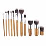 11 Bamboo Handle Makeup Brush Tool Portable Set Concealer Beauty Makeup Complete Combination Send Linen Bag Makeup Brush