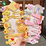 14Pcs Cute Girl Fruit Rainbow Hairpins Cartoon Bobby Pin Hair Clips Girls Children Headband Kids Accessories