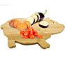 15*9*0.5 Inches Rustic Decor Kitchen Serving Tray Wood Charcuterie Serving Board Pig Shaped Kitchen Chopping Board