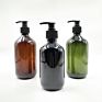 16 Oz 500 Ml Amber Pet Plastic Refillable Pump Hand Soap Bottles Plastic Body Wash Liquid Soap Bottles with Pump Dispenser