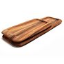 18 Inch Acacia Wooden Serving Platters and Trays Rectangular Party Plates Solid Wood Cake Bread Breakfast Plate