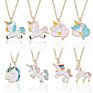 18 Models Cartoon Cute Unicorn Horse Pendant Necklace