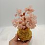 18Cm Gemstone Jade Bonsai Healing Fortune Lucky Feng Shui Rose Quartz Tree