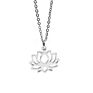 18K Gold Lotus Water Lily Charm Pendant Choker Necklace for Yoga Mom Gifts