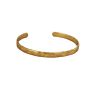 18K Gold Plated Brass Thin Hammered Open Cuff Bangle Bracelet Latest Personalized Hammer Texture Wristband Bracelet