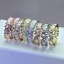 18K Gold Plated Silver Plating Wedding Ring Women Cz Eternity Band Stack Baguette Cubic Zirconia Finger Ring