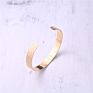 18K Gold Plated Stainless Steel Open Gold Cuff Bangle Hammered Bracelet