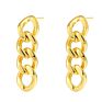 18K Golden Chain Metal Hollow Style Circle Stainless Steel Oval Hoop Earrings for Women Girls
