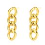 18K Golden Chain Metal Hollow Style Circle Stainless Steel Oval Hoop Earrings for Women Girls