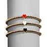 18K Real Gold Plated 6Mm Brass round Beads Personalized Diy Enamel Heart Charm Bracelet for Women Girls