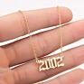 1980- Birth Year Number Stainless Steel Pendant Necklace for Women and Men