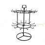 2-Tier Metal Rotating Jewelry Stand Holder Black Counter Top Earring Jewelry Necklace Display Rack