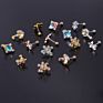 20G Moonstone Paw Cz Cartilage Stud Helix Rook Conch Screw Back Earring Stainless Steel Ear Piercing Jewelry