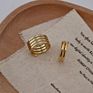 2 Designs Spiral Multi Layered Stainless Steel Ring Hollow Twisted 18K Gold Plated Rings for Women Plain Minimalist Jewelry