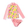 2 Piece Suit Sun Protection Rash Guard Set Girl Beach Long Sleeve Swim Shirt Shorts Set Kids Swimsuit