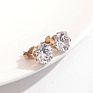 316L Stainless Steel 18K Gold Plated round Cubic Zirconia Cz Stud Earrings for Women Jewelry