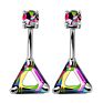 316L Stainless Steel Rainbow Hollow Triangle Cz Belly Button Navel Ring Piercing Body Jewelry