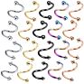 316L Stainless Steel S-Shaped Spiral Ear Bone Nail anti Allergy Eyebrow Nail Nose Ring Puncture Jewelry