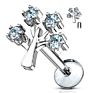 316L Surgical Steel Life Tree Top Clear Cz Labret Helix Tragus Piercing Cartilage Earring Studs