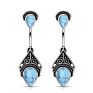 316L Surgical Steel Turquoise Belly Bar Button Ring Sets Jewelry