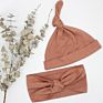 3 Packs Swaddle Infant Baby 100% Cotton Jersey Swaddle Wrap Sets with Hat & Headband Accept