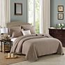 3 Pcs Machine Washable American Style Solid Color Embroidery Cotton Quilts Bedding Sets Quilt for , Own Use