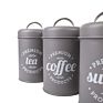 3Pcs Vintage Tea Coffee Sugar Galvanized Metal Kitchen Canisters Sets with Lids