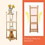 4-Tier Bamboo Shelf Unit Bathroom Towel Shelf Rack