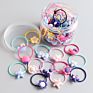 40Pcs/Box Children's Cartoon Head Rope Baby Does Not Hurt Hair Small Rubber Band Hair Loop Girls High Elastic Colored Head Rope