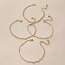 4Pcs Set Multilayer Chunky Leg Chain Anklets Beach Foot Jewelry Layered Anklet Chain