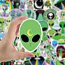 50Pcs Green Alien Pvc Stickers Diy Laptop Hydro Flask Guitar Motorcycle Decoration Decals Vinyl Stickers