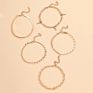 5 Pieces/Set Gold Plated Anklet Jewelry Chain Mix Foot Jewelry for Women