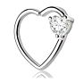 5Pairs/Set Stainless Steel Heart Shaped Piercing with Zircon Earring Cartilage Ear Studs Lip Tragus Daith Body Piercing Jewelry