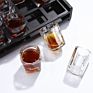 6-Pack 12-Pack Heavy Base Shot Glass Set Server 2-Ounce Shot Glasses with Tray