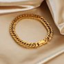 7.3Mm Chunky Gold Cuban Chain Bracelet for Women 18K Gold Plated Stainless Steel Miami Link Chain Bracelet