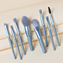 7Pcs/8Pcs Mini Makeup Brushes with Matte Wooden Handle Portable Soft Hair Makeup Brush Set Beauty Tools