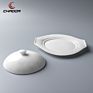 8 Inch Oval Plate Food Plate Dish Set Porcelain Tableware Ceramic Dessert Dishes Ceramic Butter Plate with Lid